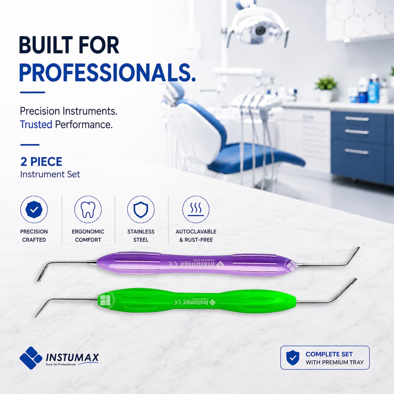 Détartreur dentaire RGS 1-2/3-2 en acier inoxydable vert violet instrument de soins bucco-dentaires à double extrémité Outil d'hygiène réutilisable pour l'entraînement et l'utilisation