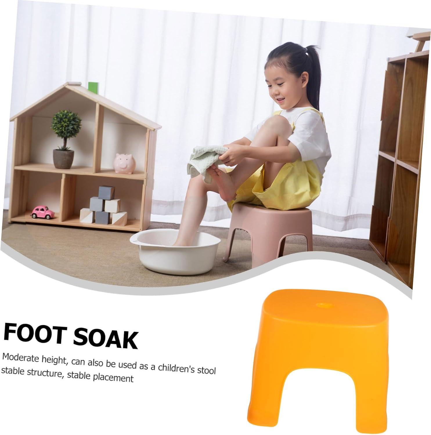 Cabilock 1pc Household Plastic Foot Stool for Bathroom Lightweight Non-Slip Toilet Step Stool for Toddlers and Adults for Potty Training and Everyday Use Compact and Easy to Clean