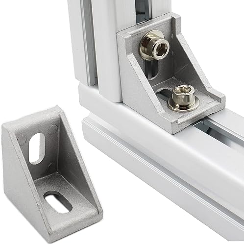Miniatura 7 de Paquete de 10 soportes de esquina de perfil de aluminio, cierre de junta de ángulo recto en forma de L, conector para perfil de extrusión de