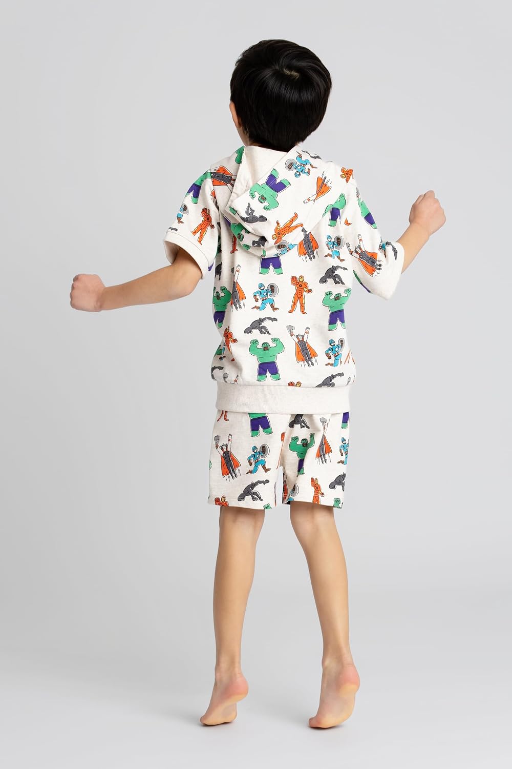 monica + andy Organic Short Sleeve Hoodie Sweatsuit Set