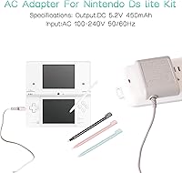Vista 6 de DS Lite - Kit de cargador, adaptador de corriente alterna y lápiz capacitivo para Nintendo DS Lite, cargador de pared para viaje, cable de carga
