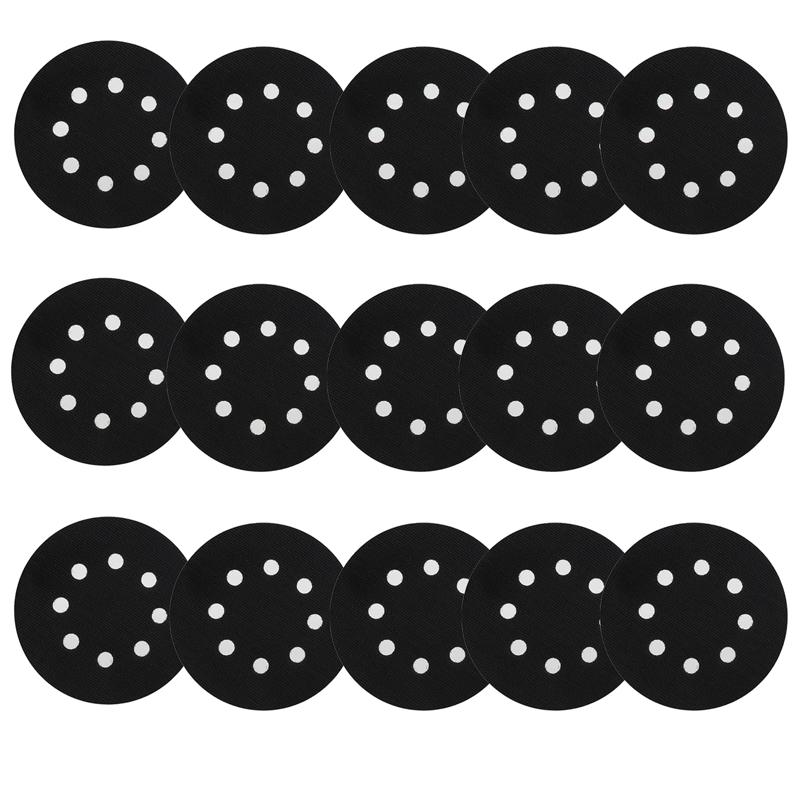 Almohadillas de interfaz de densidad, 5 pulgadas, 8 agujeros, gancho y bucle, esponja suave, almohadilla de lijado, almohadillas de respaldo para pulir y pulir, 15 unidades
