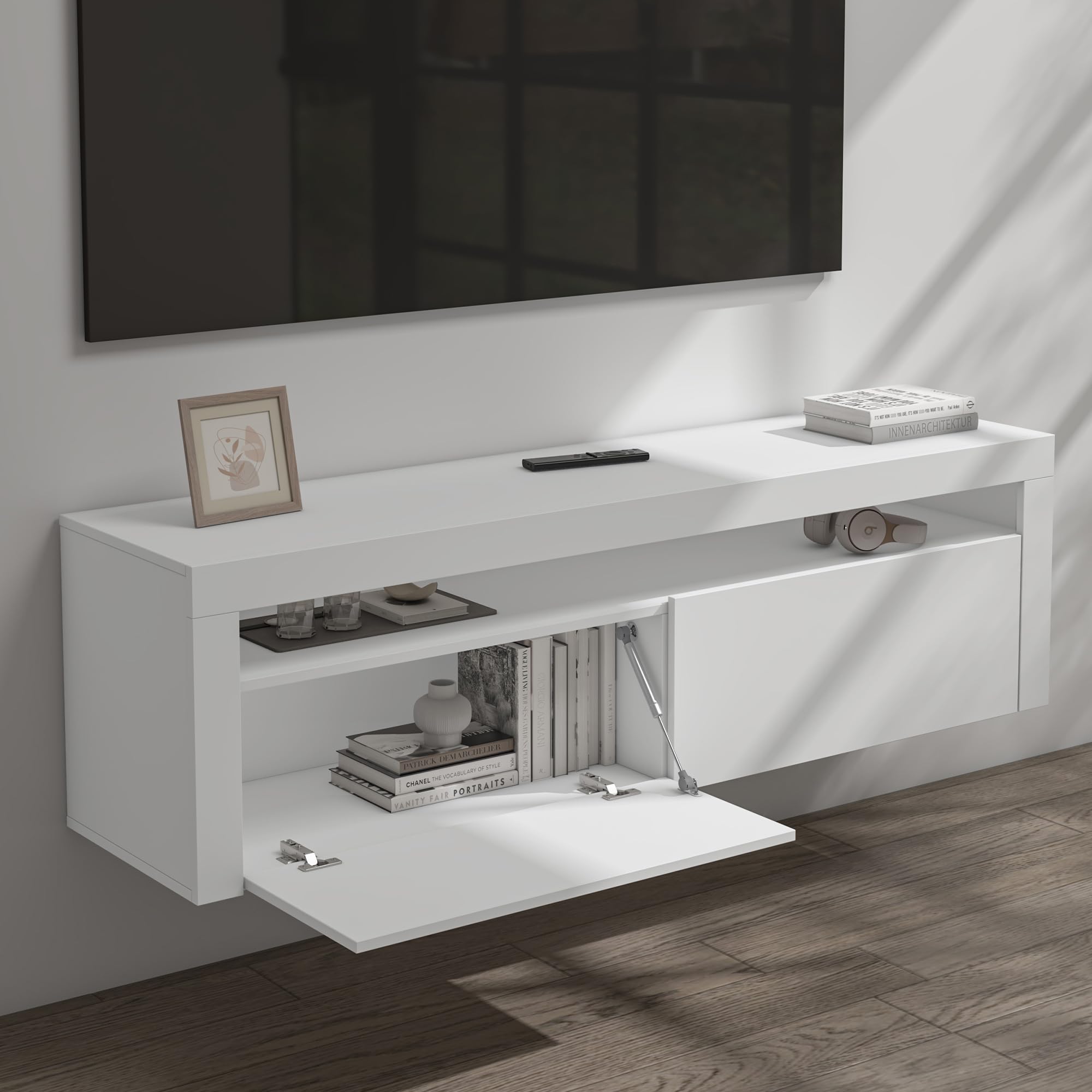doporro TV Lowboard Schrank 160cm großer Stauraum Hängend Fernsehschrank