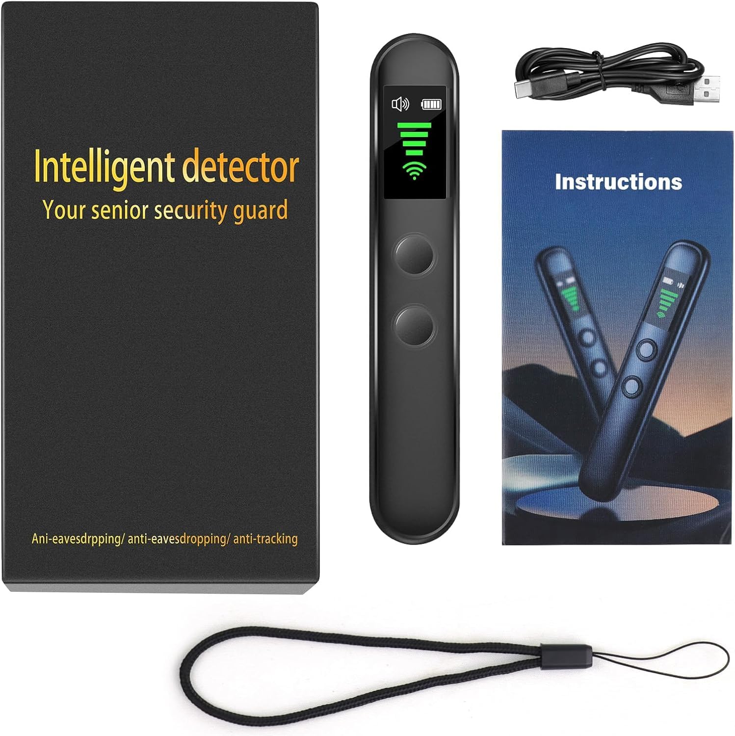 Ultimate Hidden Camera Detectors, Bug and Spy Device Finder, GPS Tracker Detector, RF Scanner Privacy Pen, for Home, Office, Travel, Hotel, Car, Protecting Privacy and Security (Gray)