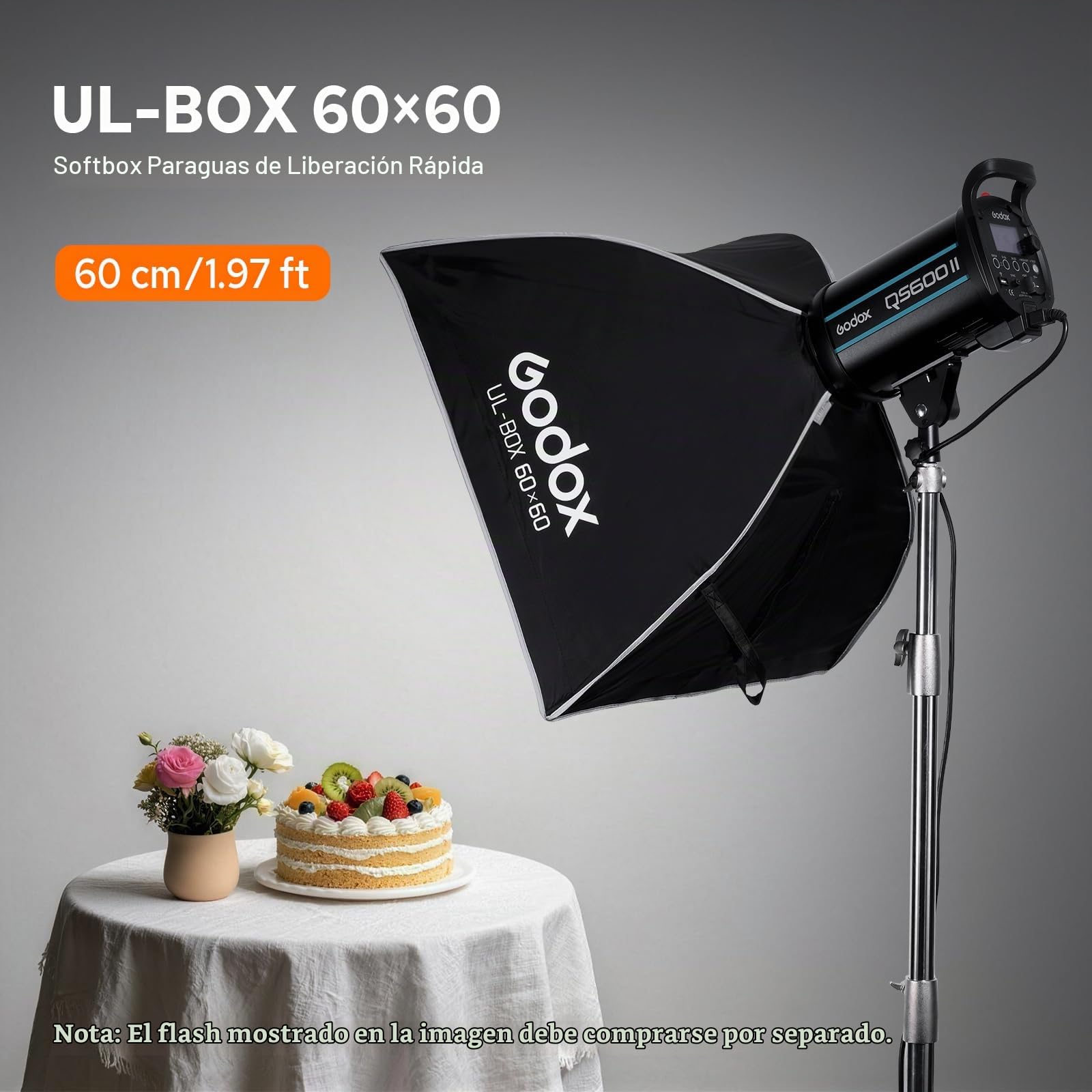 Godox UL-Box 60x60 cm / 24x24 Pulgadas Softbox Cuadrada, Montura Bowens
