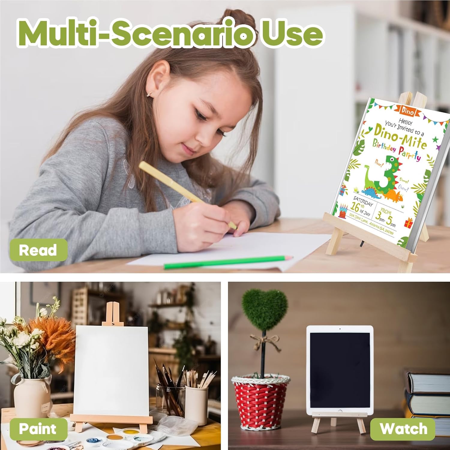 CONDA 6 Pack 11.8" Tabletop Easel, Portable A-Frame Tripod Tabletop Easel Set for Painting Party & Displaying Canvases, Photos, Display Tripod Holder Stand for Students Kids Beginners - Image 8