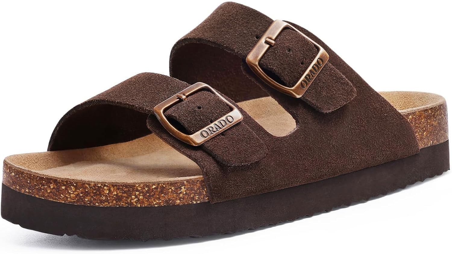 Platform Suede Sandals Women - Soft Cork Footbed