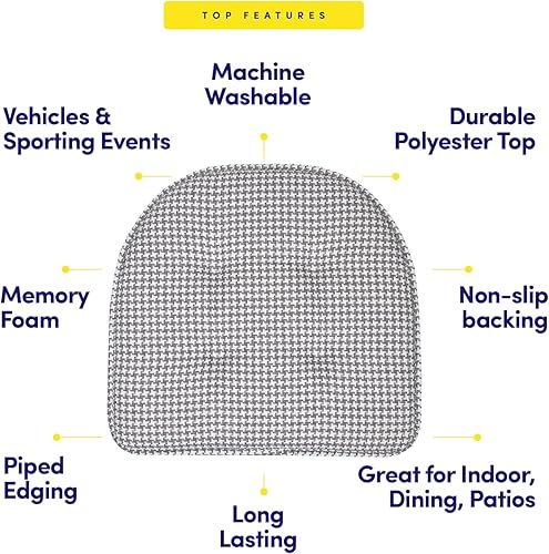 Miniatura 139 de Sweet Home Collection Cojines de espuma viscoelástica para silla, goma antideslizante y parte trasera de goma antideslizante en forma de U de 17 x