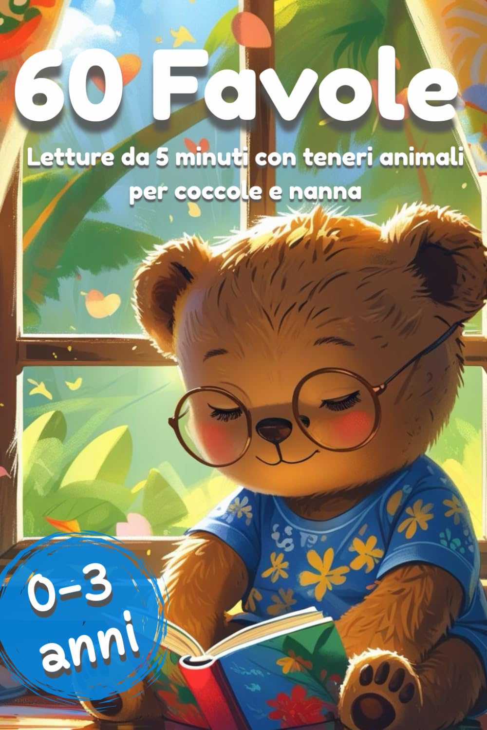 60 Favole della Buonanotte con Animali per Bambini 0-3 Anni: Storie Brevi Illustrate a Colori per Bimbi e Bimbe Piccoli – Racconti Dolci e Educativi con Teneri Amici del Bosco, Perfetti per la Nanna