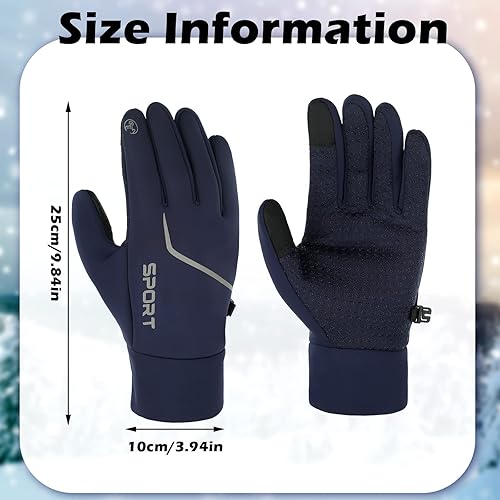 Miniatura 3 de Newcotte 3 pares de guantes de invierno ligeros para correr para pantalla táctil, forro cálido, guantes térmicos para clima frío para hombres y