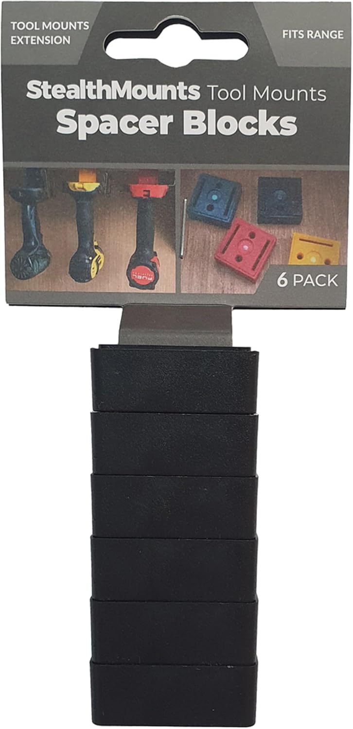 Black StealthMounts Tool Mount Spacer (12mm) Universal 6 Pack