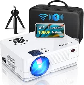 Native 1080P Projector with WiFi and Bluetooth, Full HD Movie Projector for Outdoor Movies, 300