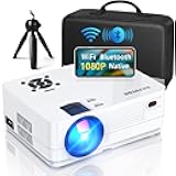 Native 1080P Projector with WiFi and Two-Way Bluetooth, Full HD Movie Projector for Outdoor Movies, 300