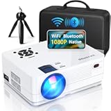 Native 1080P Projector with WiFi and Two-Way Bluetooth&comma; Full HD Movie Projector for Outdoor Movies&comma; 300" Display Projector 4k Home Theater&comma; Compatible with iOS&sol;Android&sol;PC&sol;XBox&sol;PS4&sol;TV Stick&sol;HDMI&sol;USB