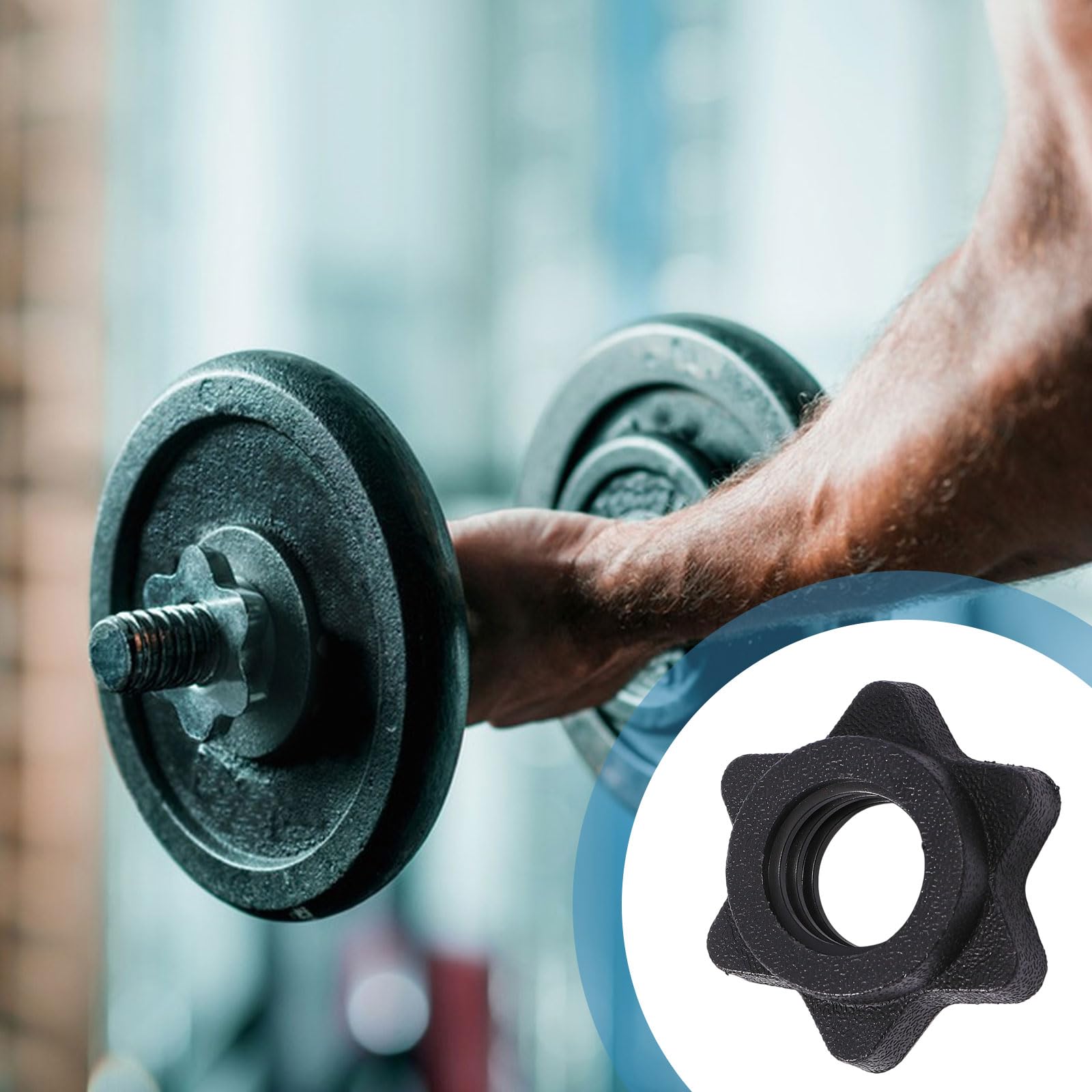 16 tapas de cierre Spinlock de plástico para barra de pesas, 25 mm, tuercas hexagonales para entrenamiento de fuerza, fitness y deportes