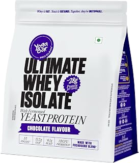 Yogabar Ultimate Whey Protein Powder (Chocolate) | 28g Complete Protein with Whey Protein Isolate + Fermented Yeast Protei... Price In India