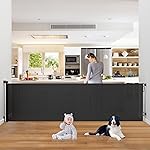 PRObebi Retractable Baby & Dog Gate - Extends to 110 Wide, 34 Tall, for Stairs, Doorways, Hallways, Outdoor, Deck, Porch