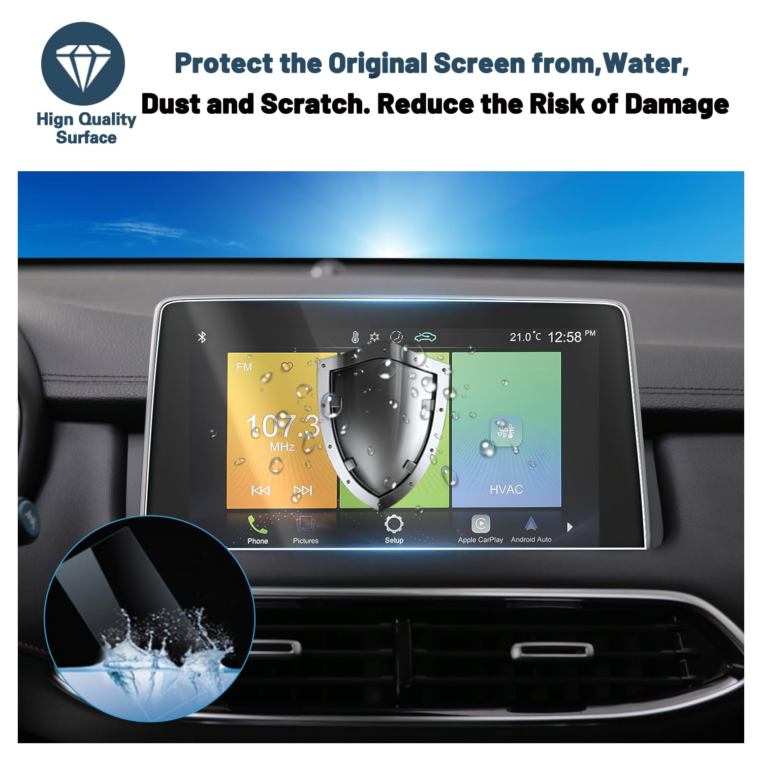 Film Protection écran GPS Pour MG HS EHS 2024-2025 - Antireflet Et Anti-traces - Transparent Haute Définition (Volant à Gauche, Fini Mat)