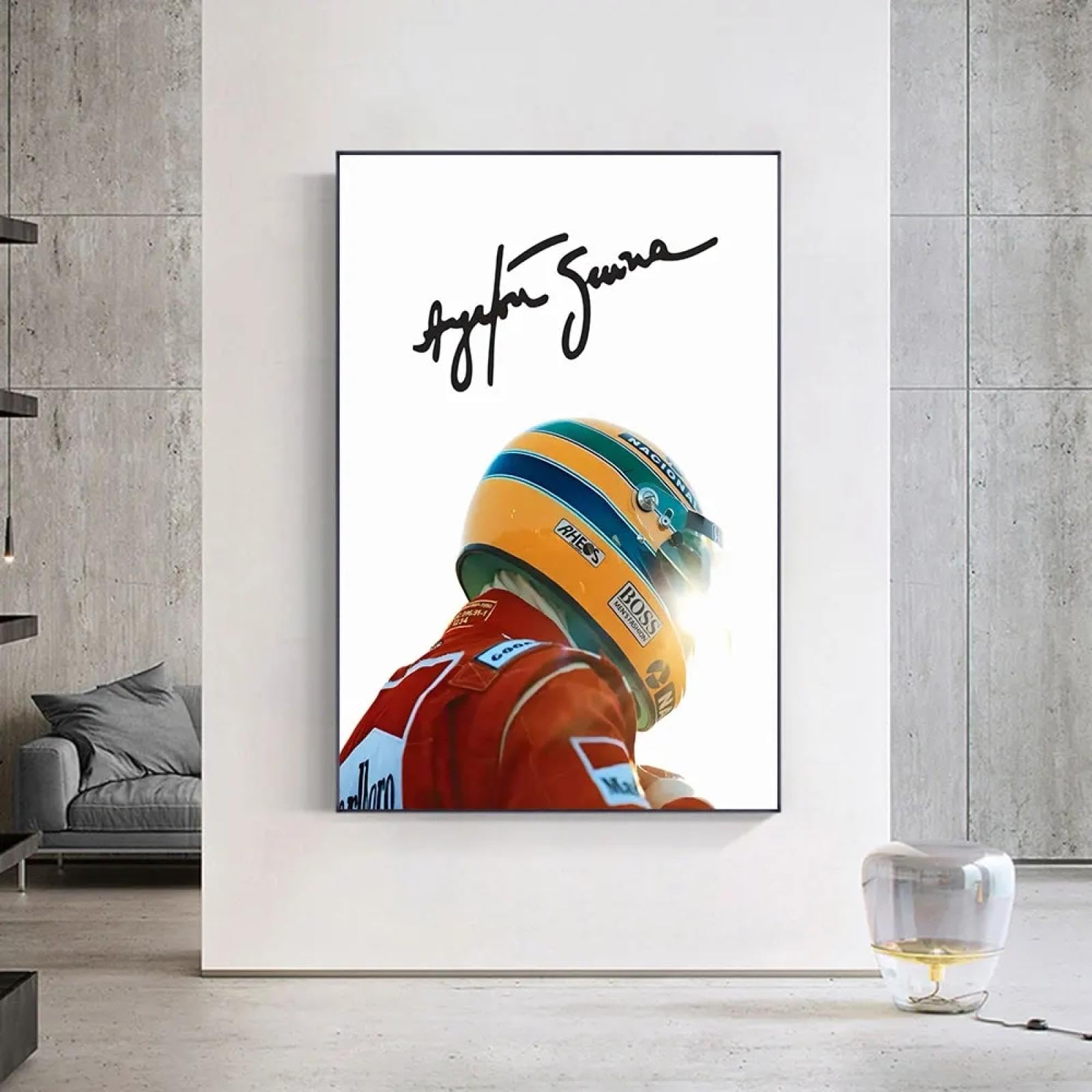 BMGKYAGL Póster de leyenda, lienzo, arte de pared, decoración del hogar, icono brasileño de las carreras, tres carteles para decoración de paredes, marco de 60 x 80 cm