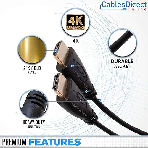 Miniatura 9 de Cable HDMI de alta velocidad 4K HDR 18 Gbps Ethernet de retorno de audio chapado en oro 2.0 60Hz UHD ARC universal compatible con proyector HDTV,