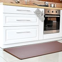 LUXEAR Anti Fatigue Kitchen Mat - Waterproof Anti Fatigue Kitchen Rug with Non-Slip Bottom - Cushioned Comfort Floor Mat - Comfort at Kitchen, Home, Office, Laundry Room - (17'' x 47'', Brown)