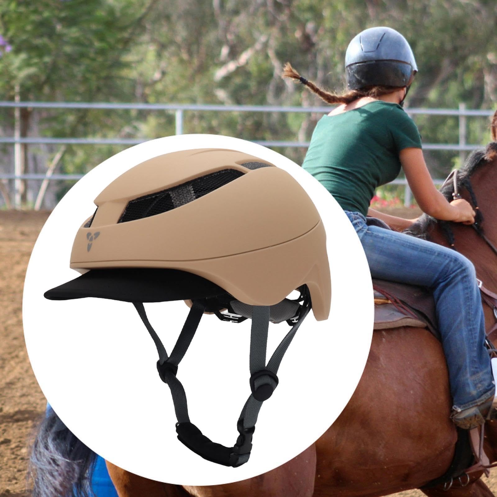Casco Ecuestre con Diseño Transpirable Y Ligero Casco de Protección Ajustable para Equitación Gorra Lavable Fácil Equipo Resistente de Equitación