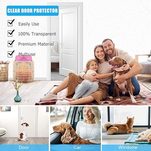 Miniatura 2 de FantsyPet Protector de puerta contra arañazos de perros, protector de marco de puerta de gato, resistente a los arañazos de la puerta, antiarañazos