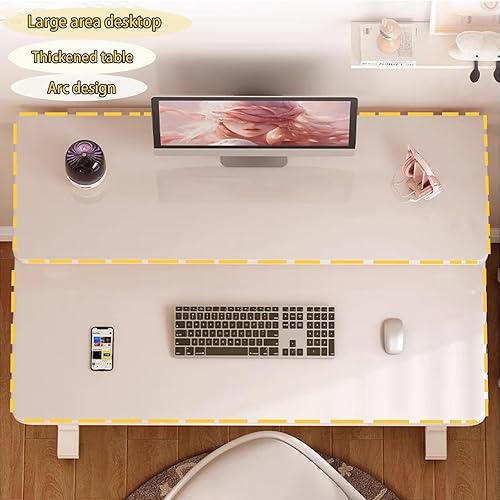 Miniatura 5 de Escritorio de computadora de 31.5 pulgadas para espacios pequeños, escritorio de pie portátil con almacenamiento de 3 capas y soporte para monitor,