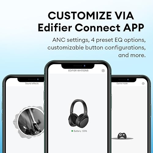 Miniatura 8 de Edifier WH700NB Auriculares con cancelación activa de ruido, tiempo de reproducción de 68 horas, cancelación de ruido de llamada AI, conexión de