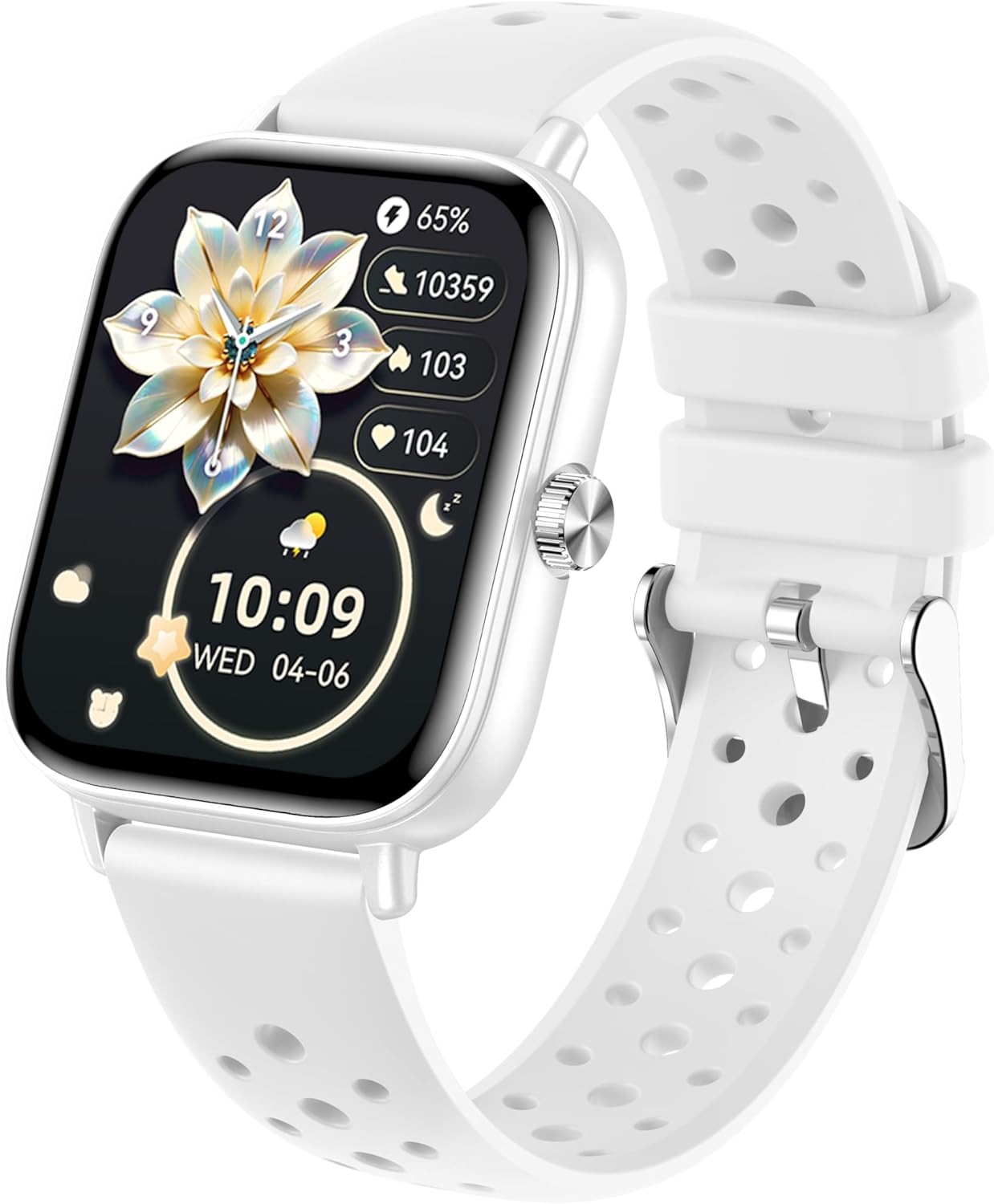Smart Watch for Women, 1.83″ HD Smartwatch Compatible Android & iOS (Answer/Make Calls), 130+ Sport Modes Fitness Tracker with Heart Rate/Sleep/SpO2 Monitor, IP68 Waterproof(Silver)