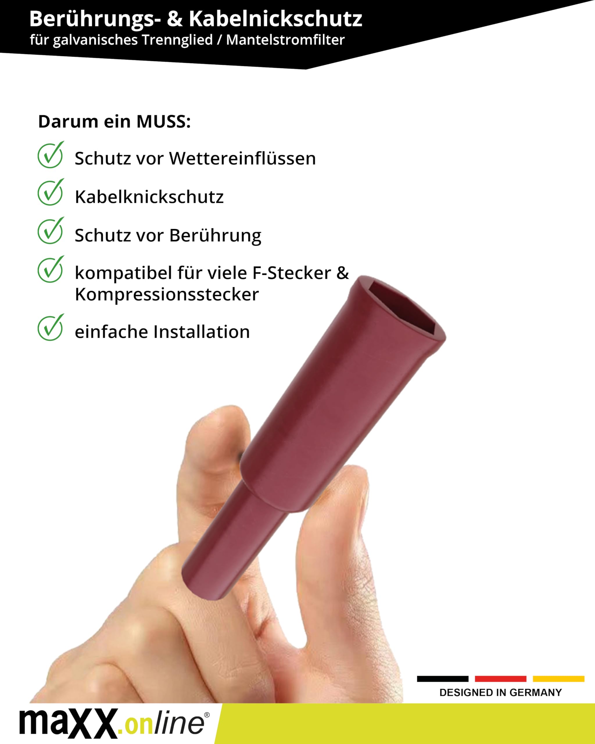 10 x wtyczka F gumowa tulejka i zabezpieczenie przed zagięciem kabla do wtyczek kompresyjnych i wtyczek F wszelkiego rodzaju, kabel satelitarny, kabel koncentryczny, ochrona przed