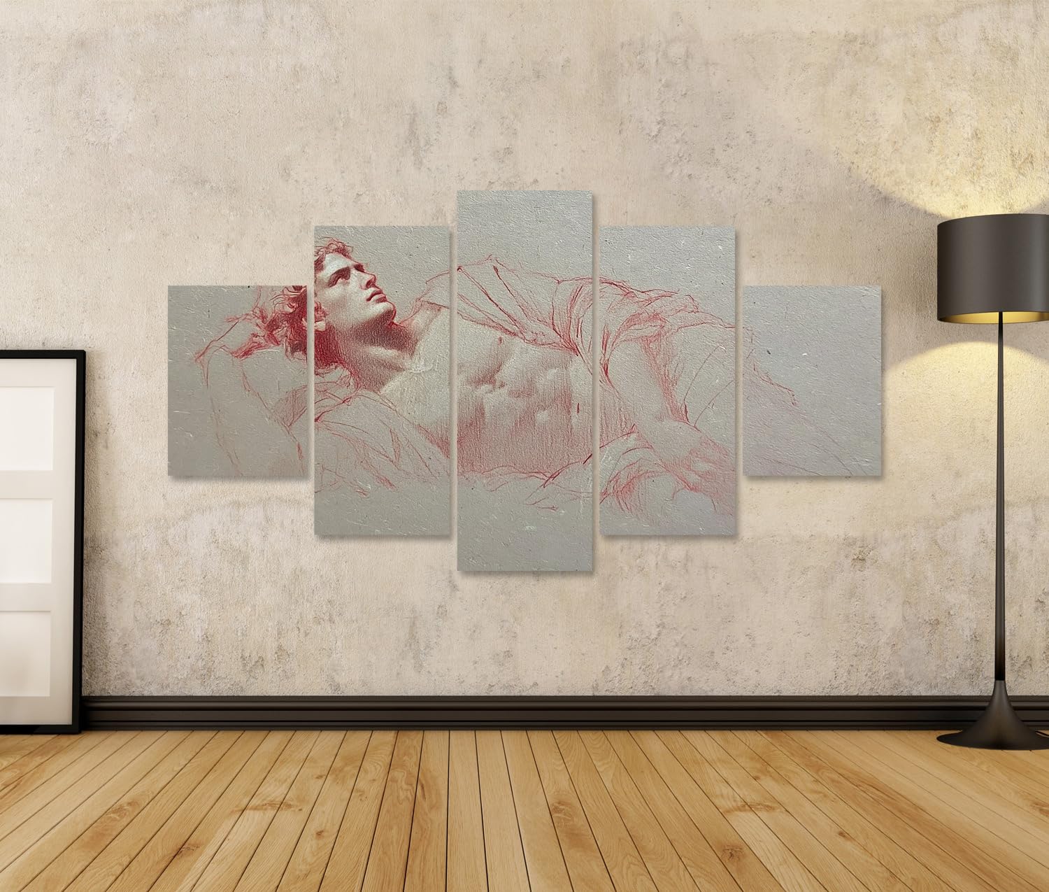 islandburner Bild auf Leinwand Eleganter Akt Kunstdruck Wohnzimmer Für Kunstliebhaber - 5-teilig