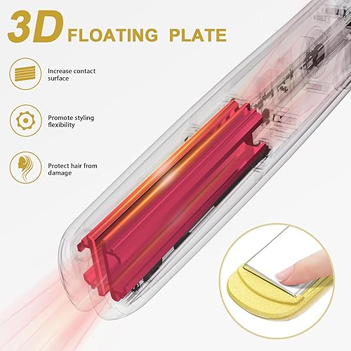 Miniatura 4 de Mini plancha plana mini plancha de pelo de doble voltaje para pelo corto barba y corte pixie calentamiento rápido de 30 sec
