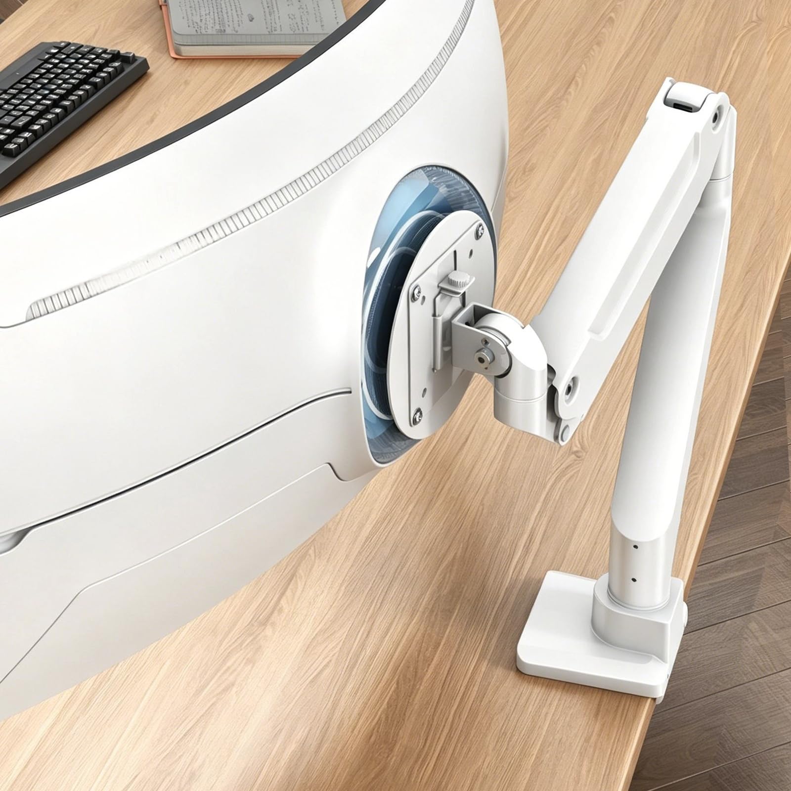 PUTORSEN Soporte de Monitor Escritorio, VESA 75/100 mm, 17-49 Pulgadas, Ajuste de Altura, Inclinación Giratorio, 2-20 kg