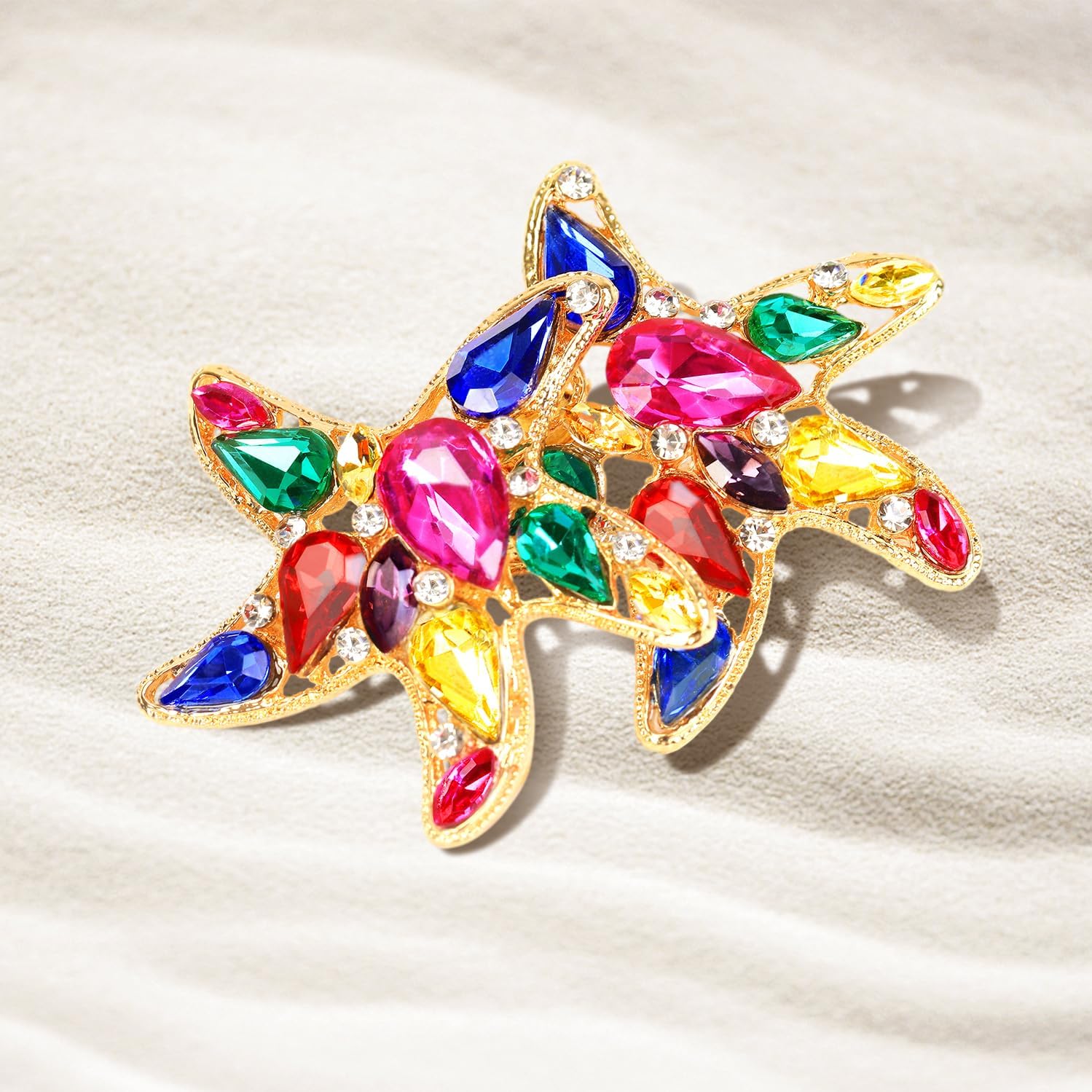 Zirconyxx Ocean Starfish & Floral Stud Earrings for Women - Hypoallergenic Jewelry Set with Multi-Color Gemstones, Dainty Sea & Flower Inspired Earrings for Sensitive Skin, Daily Wear Gift - Image 3