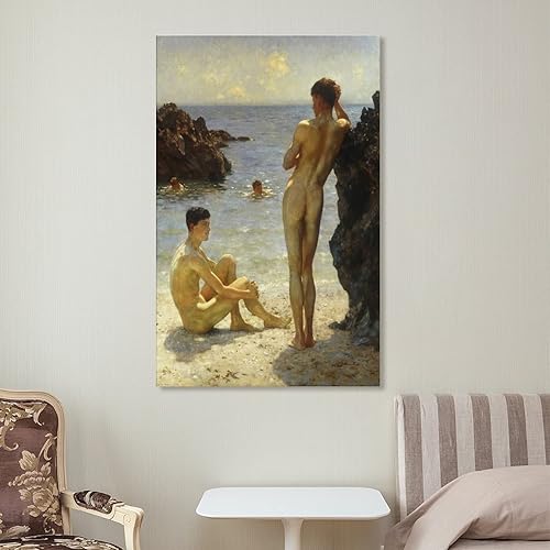 Miniatura 7 de Henry Scott Tuke - Póster decorativo de 1923, para sala de estar, dormitorio, 20 x 30 pulgadas