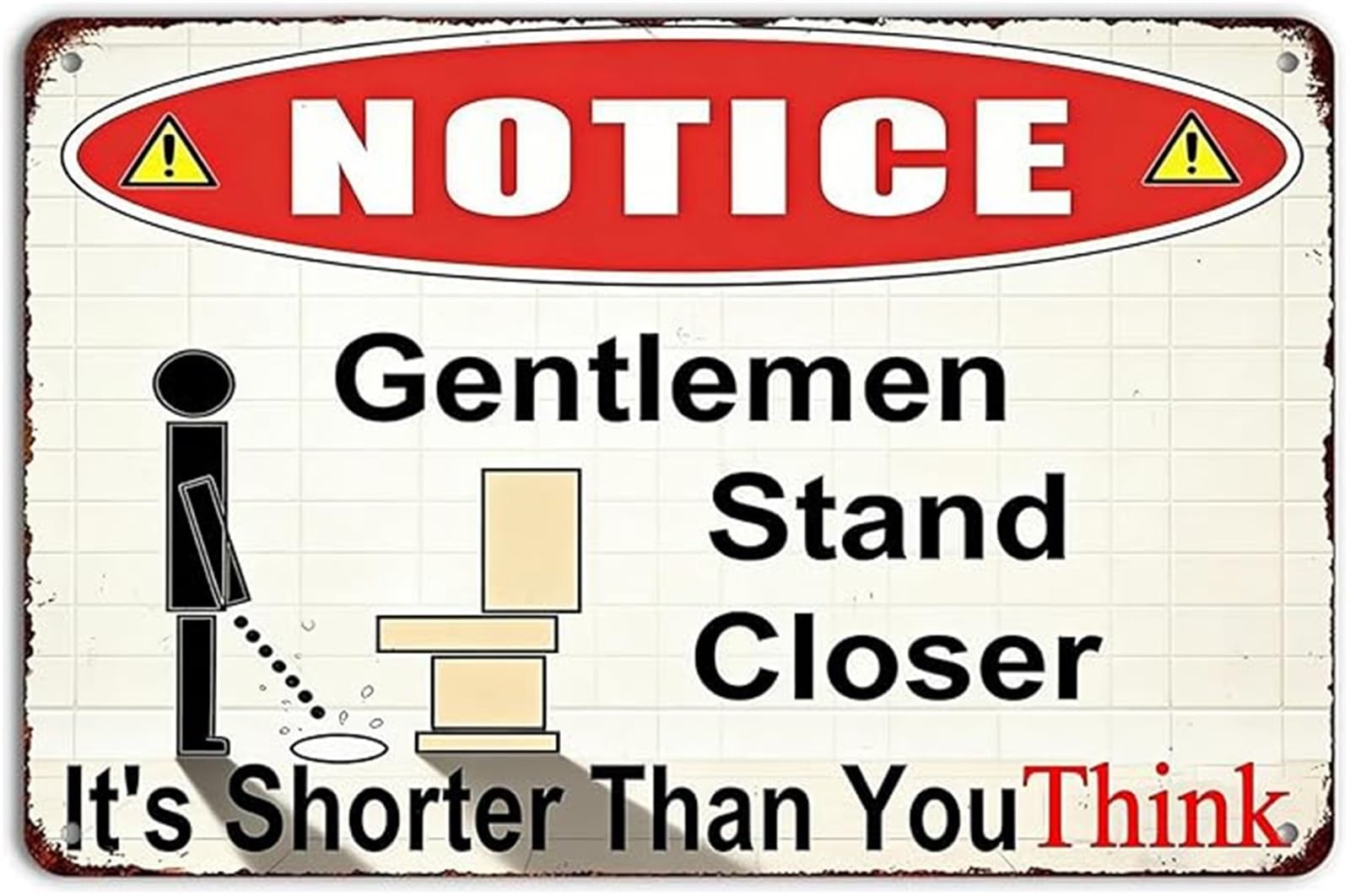 PKNVKZIDK Gentlemen Stand Closer Shorter Than You Think Vintage Distressed Iron Sign for Garage Man Cave 8 X 12 in
