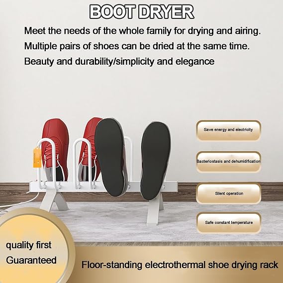 Shoe Boot Dryer - Electric Quick Drying for 2-4 Pairs, Reduces Odor & Moisture, Ideal for Sneakers, Boots & Gloves