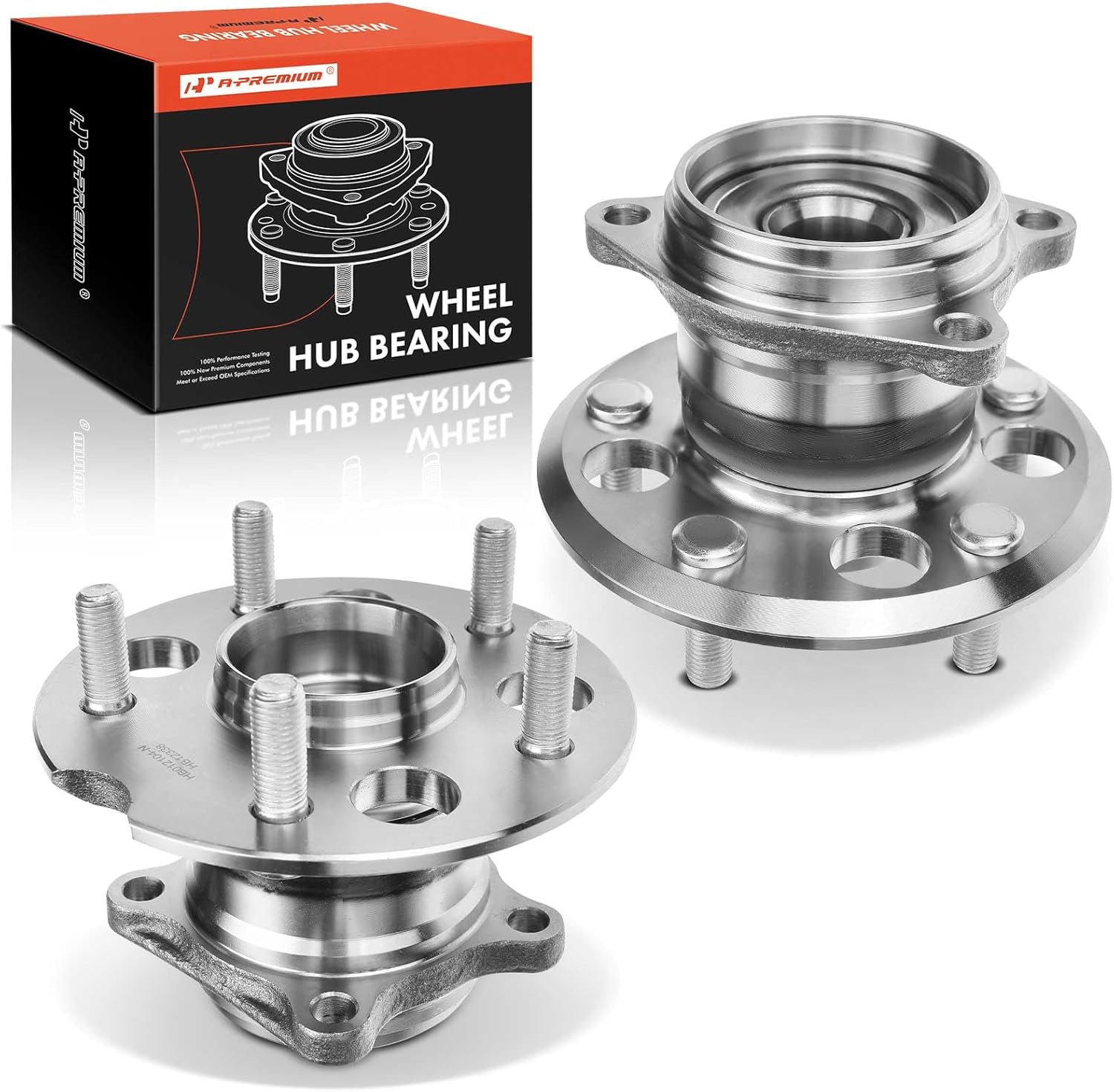 A-Premium 2 x Rear Wheel Bearing and Hub Assembly with 5-Lug Compatible with Toyota RAV4 2001 2002 2003 2004 2005, AWD Only
