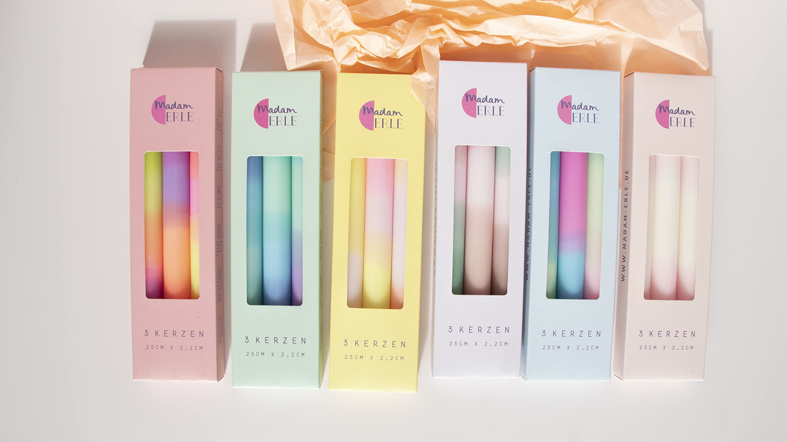MADAM ERLE Lot De 6 Bougies à Tige Dipdye | LIVA | Faites à La MADAM ERLE Lot De 6 Bougies à Tige Dipdye | LIVA | Faites à La