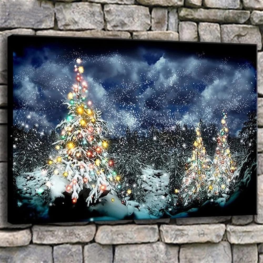 Diamond painting sapins de noël pour illuminer votre décoration intérieure