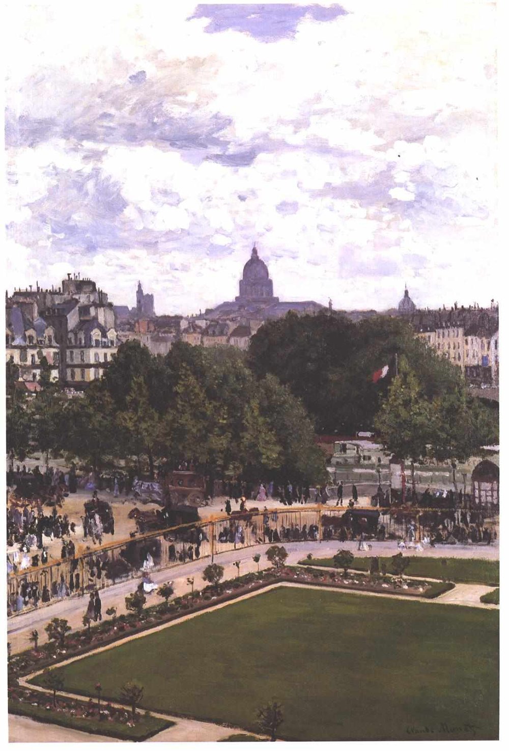 Claude Monet Garden of The Princess Louvre grand tableau impressionniste cadre marron
