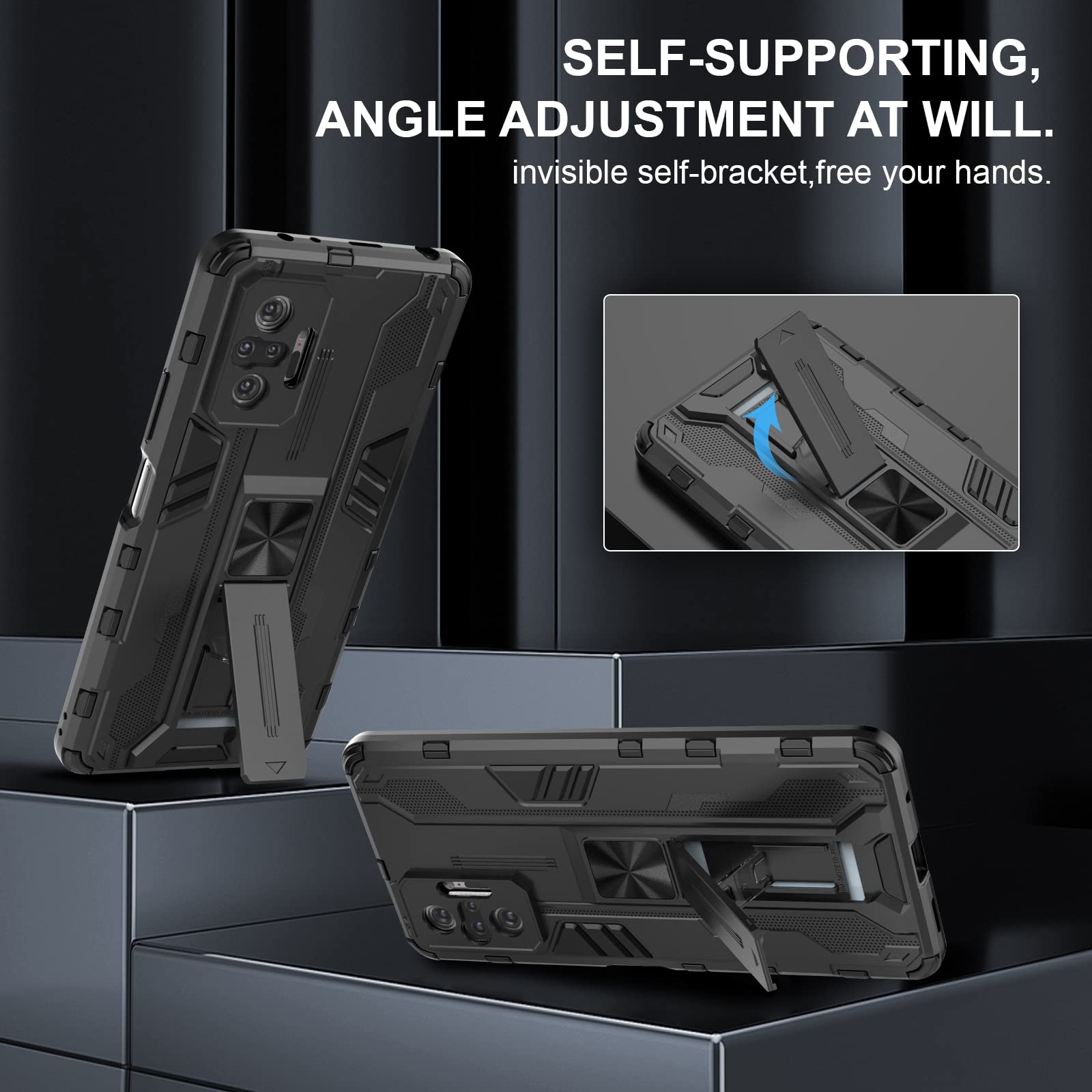 Funda para Xiaomi Redmi Note 15 Pro 5G, Carcasa Antigolpes con Soporte anular metálico, Case Protectora de Grado Militar, Azul — view 546