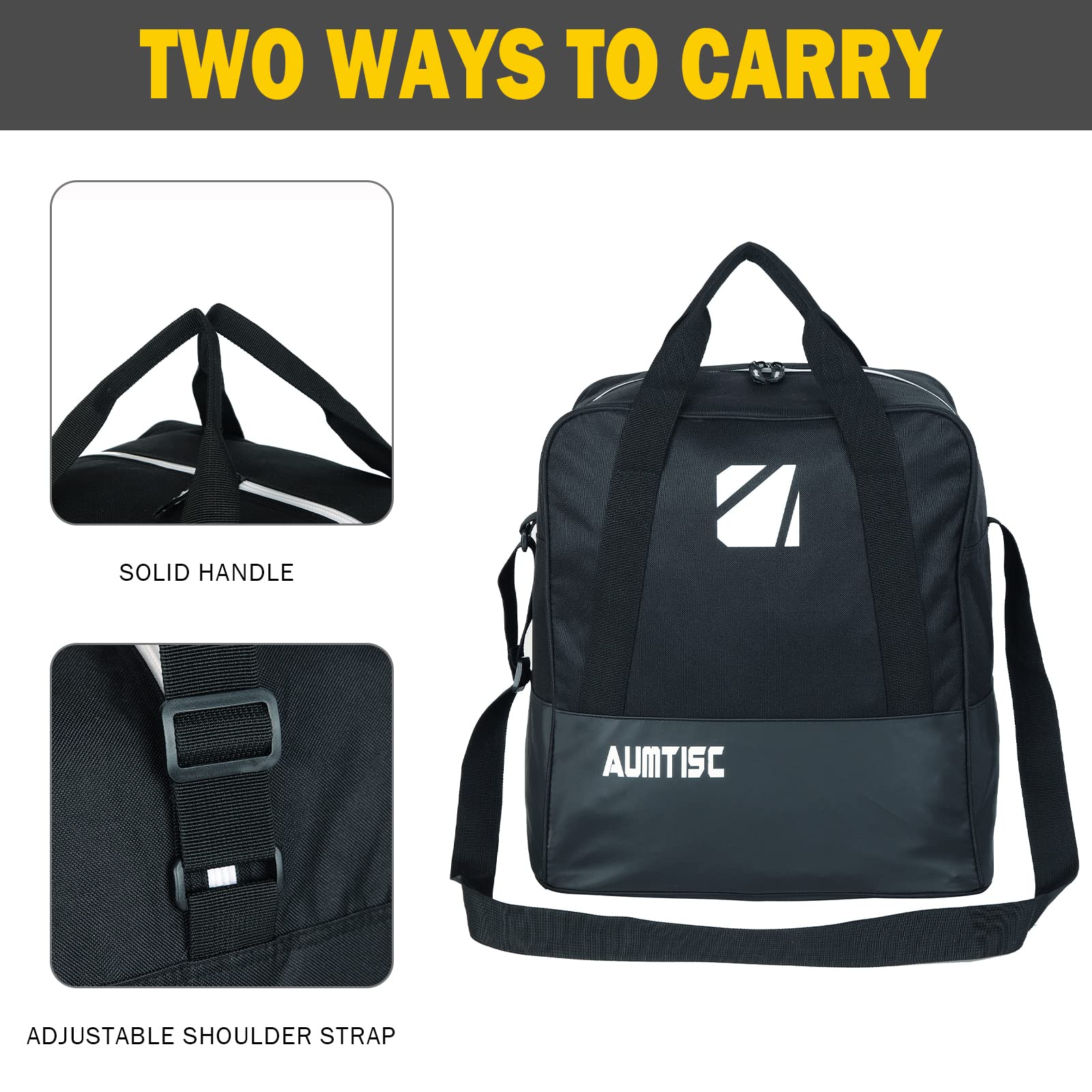 AUMTISC Sac de Ski Combiné Rembourré pour Chaussures de Ski Longueur Réglable 200 cm