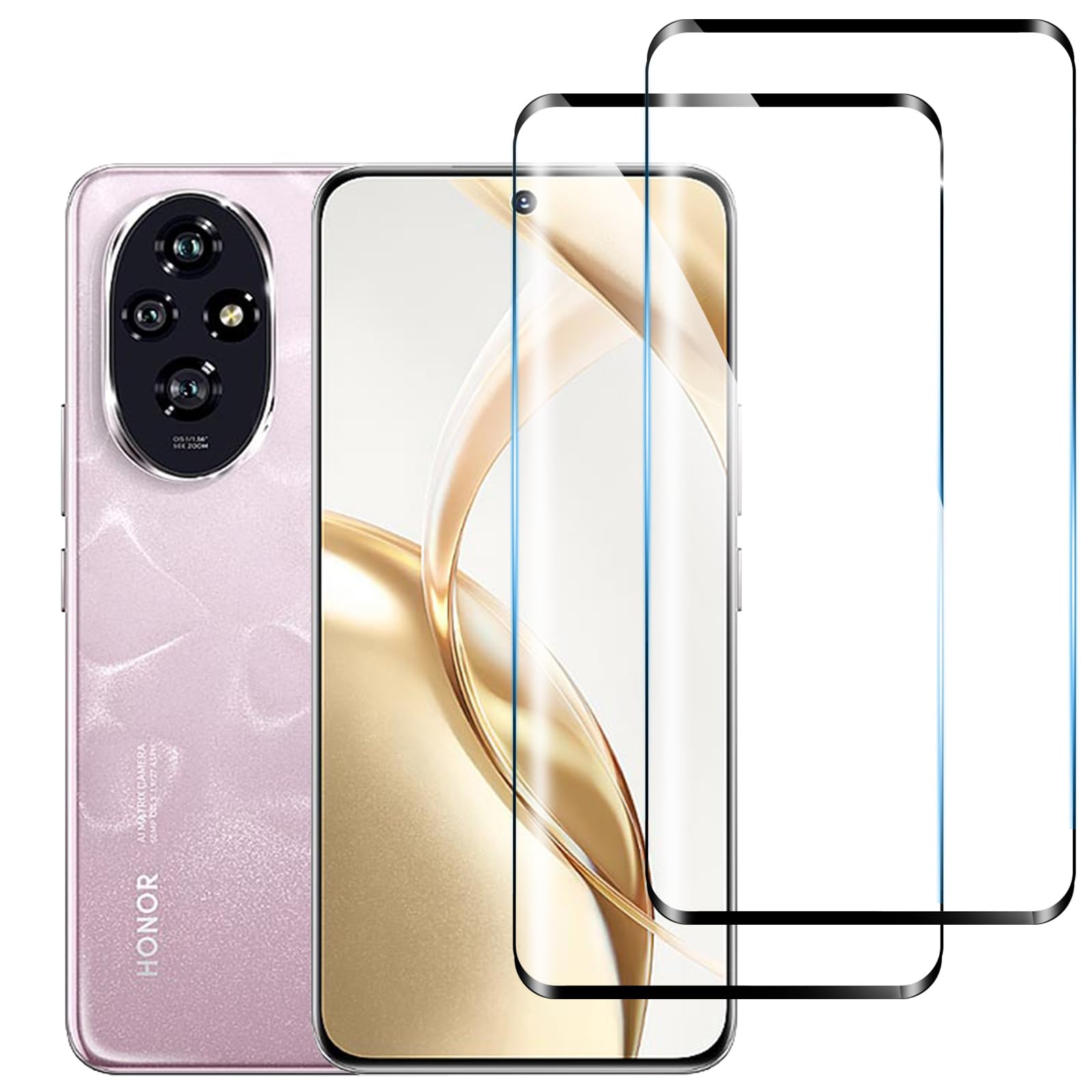 – [2-Pack] Screen Protector for Honor 200, HD Clear Tempered Glass Film, Full Coverage, Case Friendly, Anti-Scratch, Fingerprint Sensor Compatible