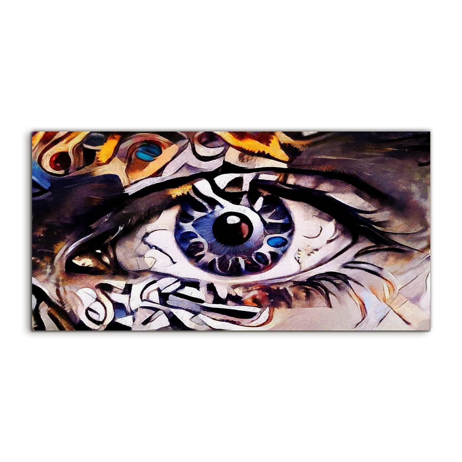 Coloray Pintura acrílica 120x60cm Sala De Estar Vidrio Acrílico Cuadro De Pared Mural Arte - Acuarelas de abstracción