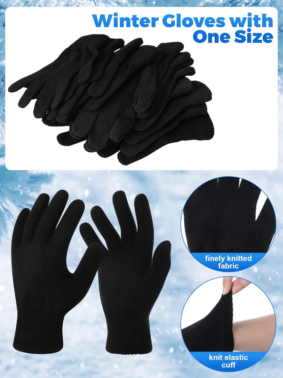 Suhine 200 Pieces Winter Beanies Gloves Sets Include 100 Warm Knitted Hats Bulk and 100 Gloves for Men Women Homeless - Image 4