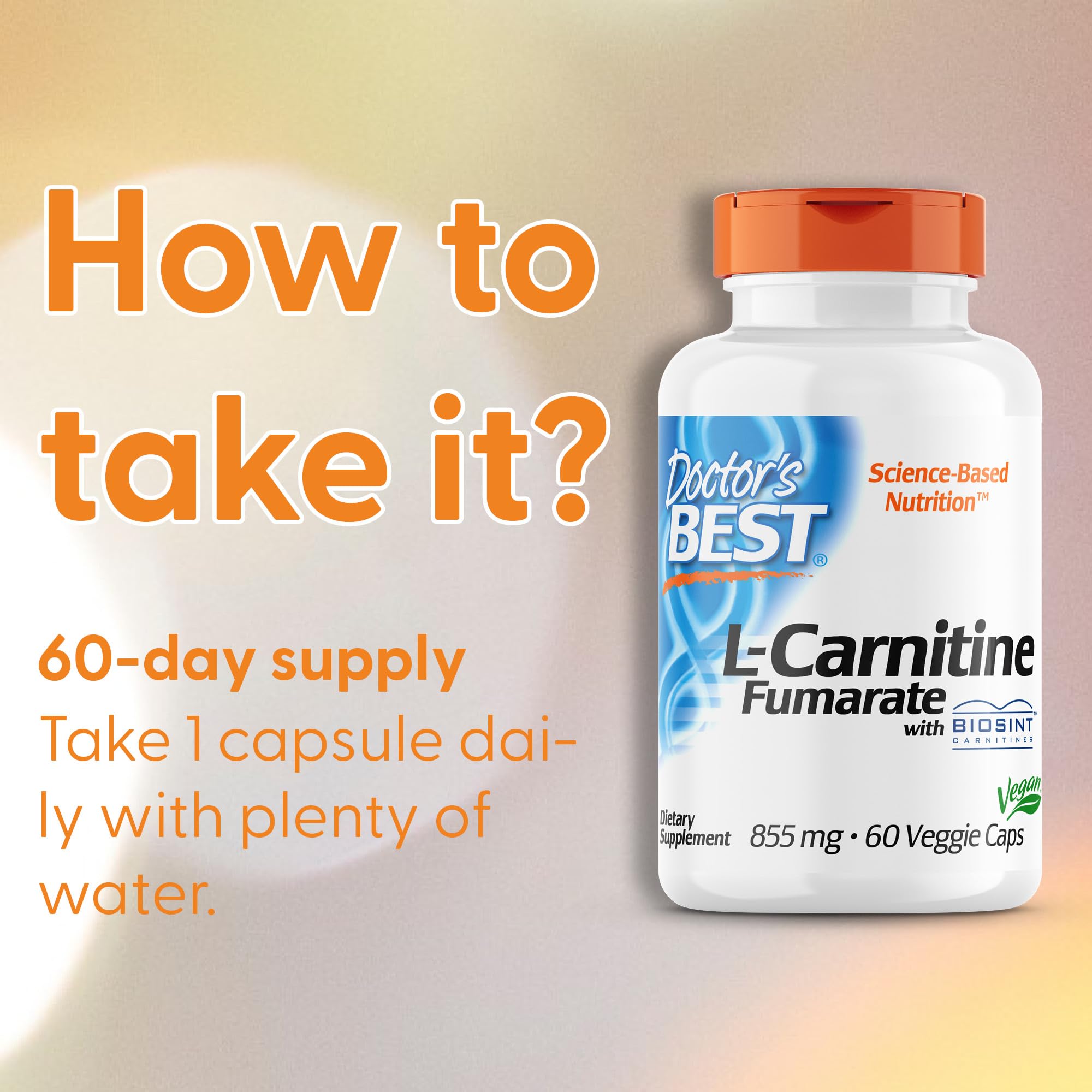 doctor's best best l-carnitine fumarate 855 mg 180 veggie caps Doctors Bestl Carnitine 500mg 855mg 60 Vegan Capsules Amino Double Toning White Liposome Lipids Shade:No. 01 Ivory