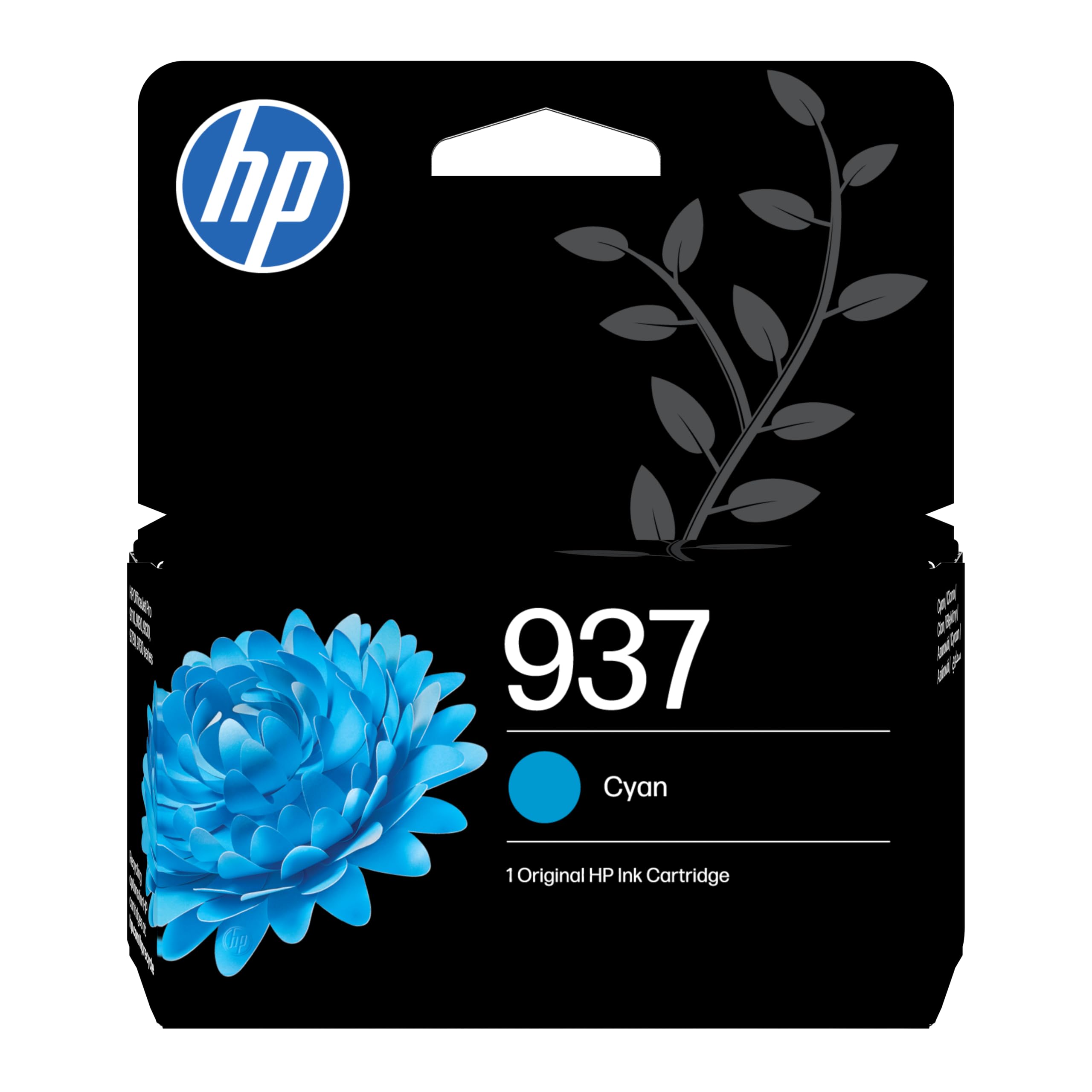 HP 937 Cyan Original Ink Cartridge (4S6W2NE) - Works OfficeJet Pro 9110b, 9120 All-in-One, 9120b All-in-One, 9130 All-in-One, 9130b All-in-One, 9110b, 9700, 9700e Printer Series