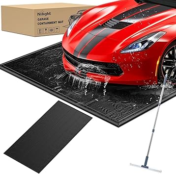 Nilight Garage Containment Mat 7'9" x 18', PVC Garage Floor